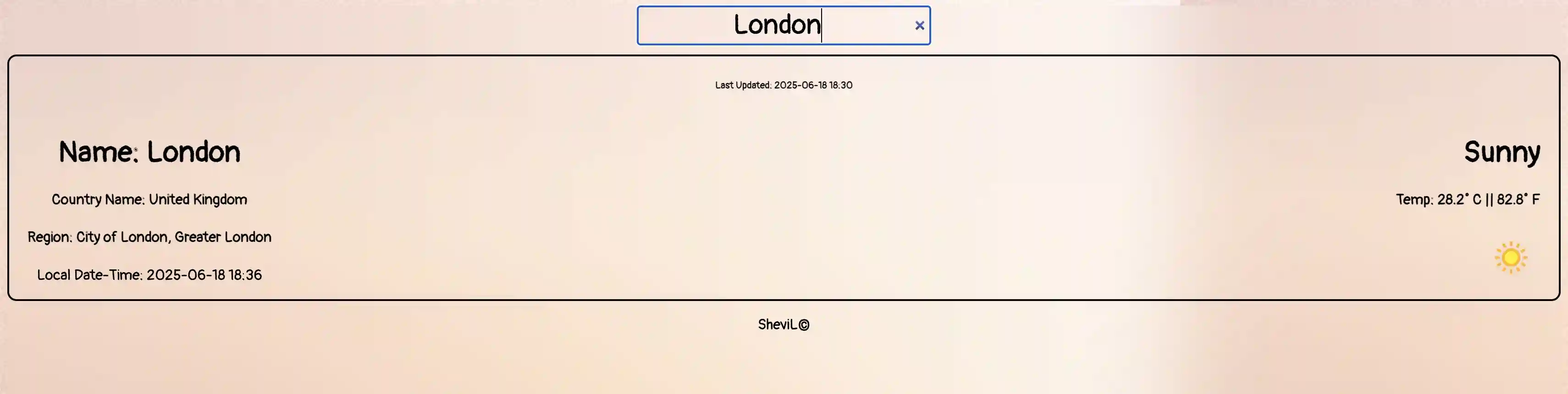 Screenshot of Check Weather