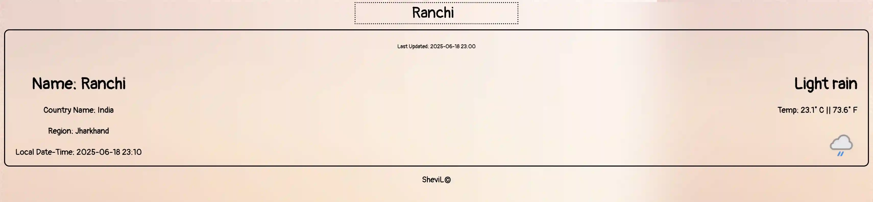 Screenshot of Check Weather