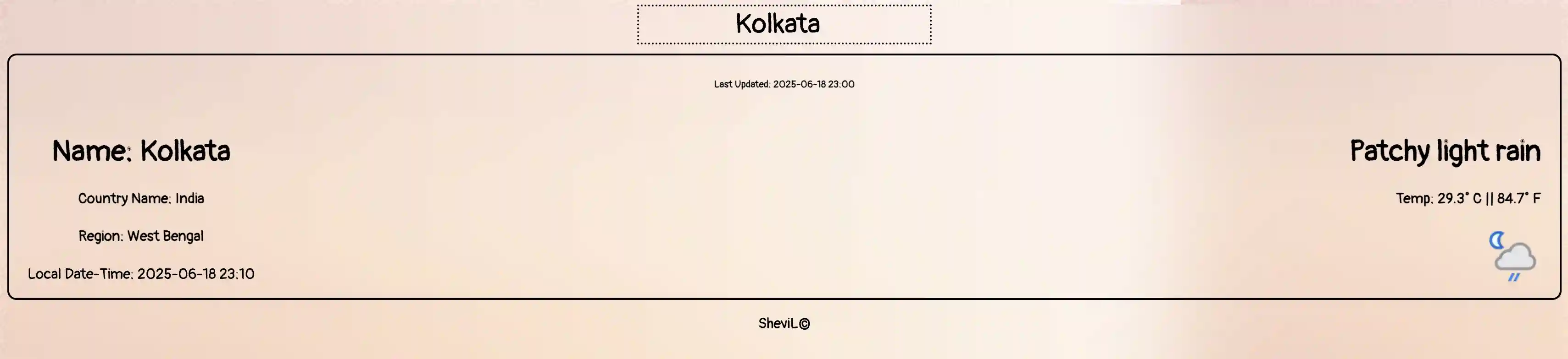 Screenshot of Check Weather