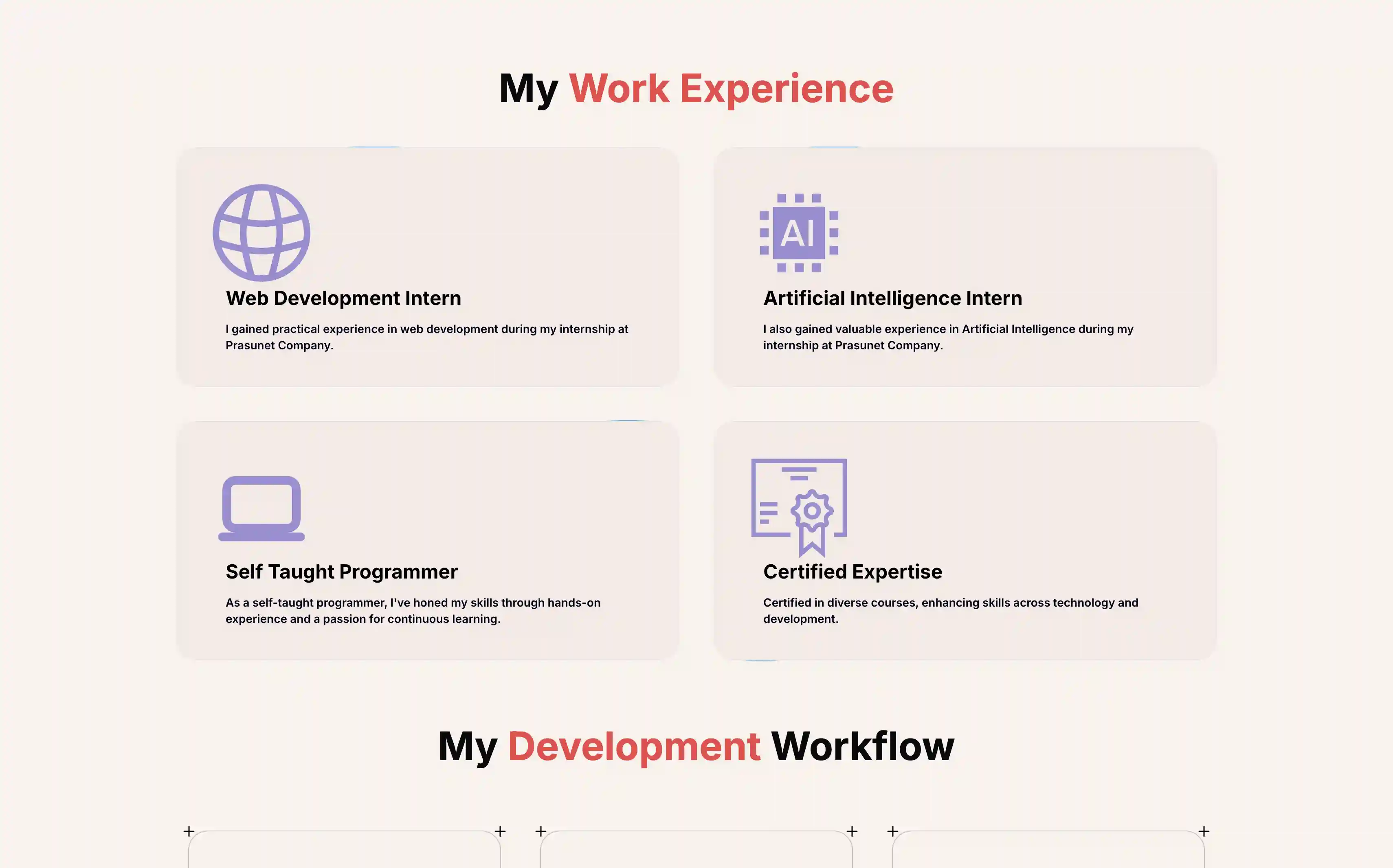 Screenshot of Portfolio Website