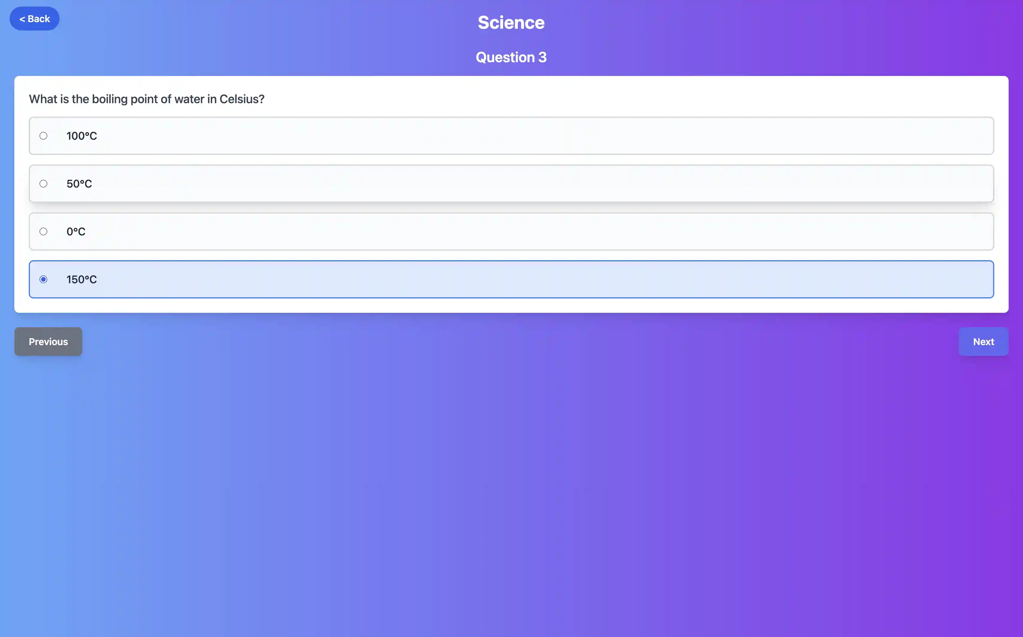 Screenshot of Quizinx