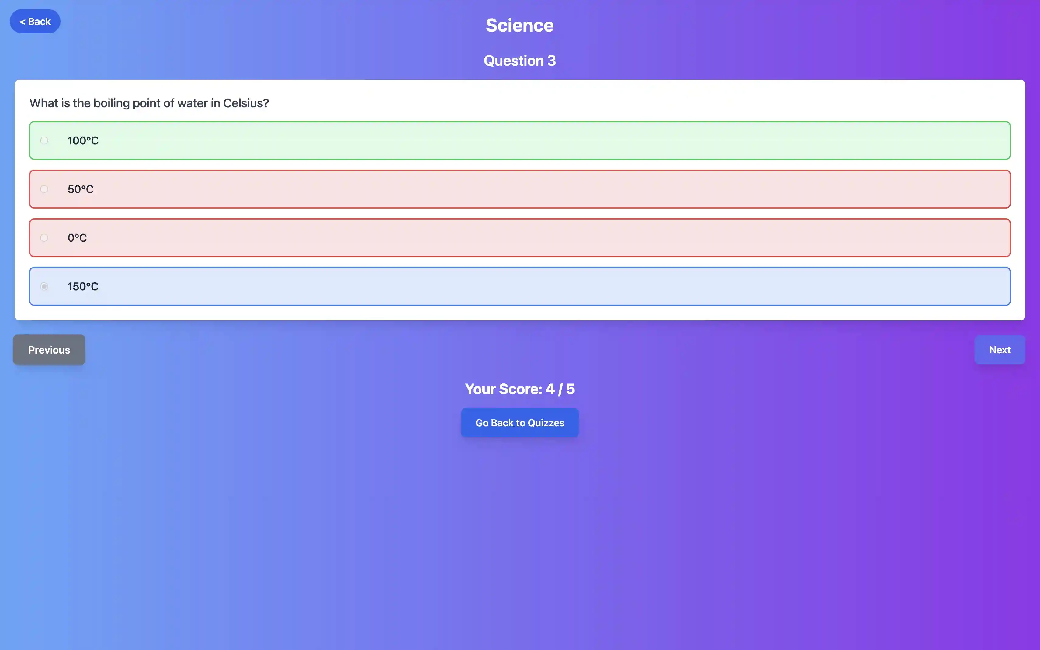 Screenshot of Quizinx